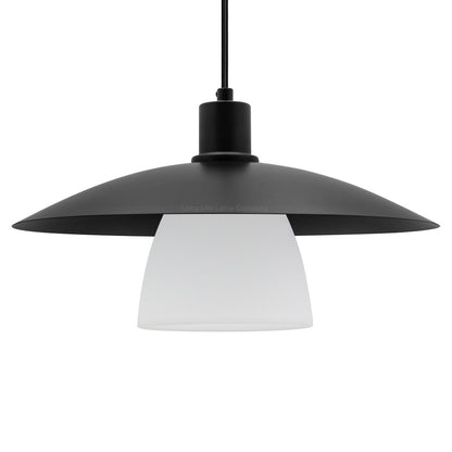 Modern Ceiling Pendant Light Black Frosted Glass - Energy Light Bulbs - Free delivery on all orders