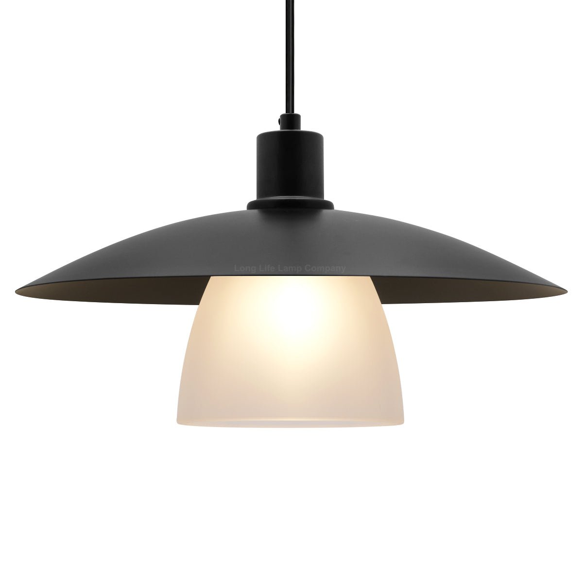 Modern Ceiling Pendant Light Black Frosted Glass - Energy Light Bulbs - Free delivery on all orders