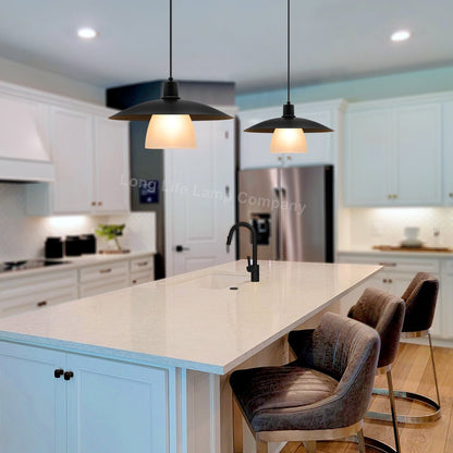 Modern Ceiling Pendant Light Black Frosted Glass - Energy Light Bulbs - Free delivery on all orders