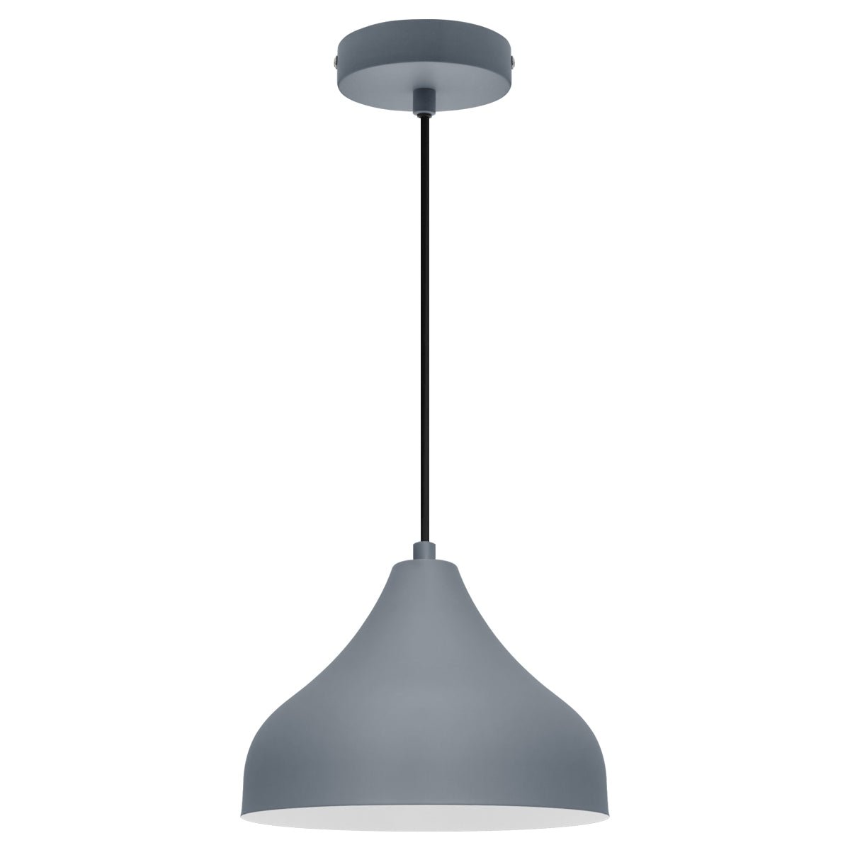Modern Ceiling Pendant Light Dome Grey Mini Lamp Shade - Energy Light Bulbs - Free delivery on all orders