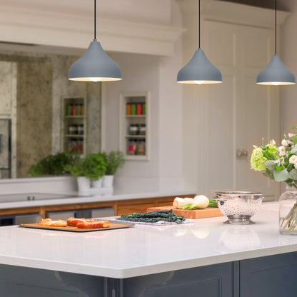 Modern Ceiling Pendant Light Dome Grey Mini Lamp Shade - Energy Light Bulbs - Free delivery on all orders