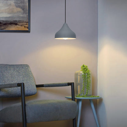 Modern Ceiling Pendant Light Dome Grey Mini Lamp Shade - Energy Light Bulbs - Free delivery on all orders