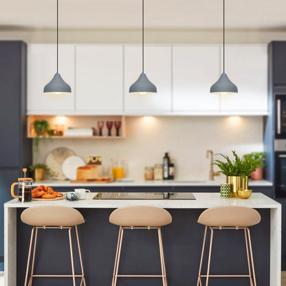 Modern Ceiling Pendant Light Dome Grey Mini Lamp Shade - Energy Light Bulbs - Free delivery on all orders