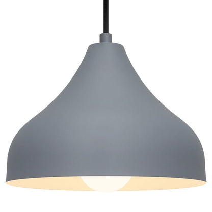 Modern Ceiling Pendant Light Dome Grey Mini Lamp Shade - Energy Light Bulbs - Free delivery on all orders