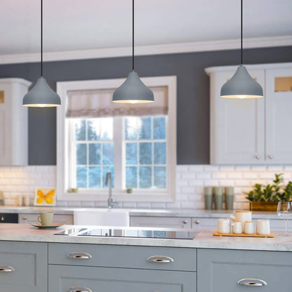 Modern Ceiling Pendant Light Dome Grey Mini Lamp Shade - Energy Light Bulbs - Free delivery on all orders