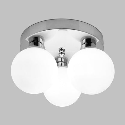 Modern Chrome 3 Way Round Frosted Globe Ceiling Light H3006 Warm White or Cool White - Energy Light Bulbs - Free delivery on all orders