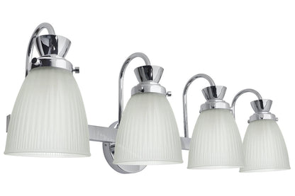 Modern Chrome Bathroom Wall Light IP44 Frosted Glass G9 5W Warm LED - Energy Light Bulbs - Free delivery on all orders