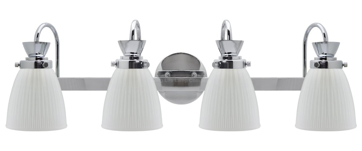 Modern Chrome Bathroom Wall Light IP44 Frosted Glass G9 5W Warm LED - Energy Light Bulbs - Free delivery on all orders