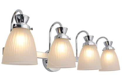 Modern Chrome Bathroom Wall Light IP44 Frosted Glass G9 5W Warm LED - Energy Light Bulbs - Free delivery on all orders