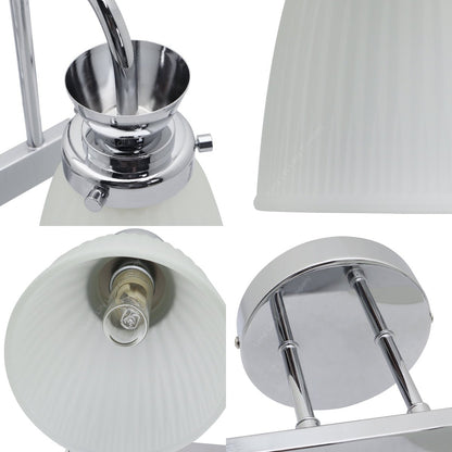 Modern Chrome Bathroom Wall Light IP44 Frosted Glass G9 5W Warm LED - Energy Light Bulbs - Free delivery on all orders