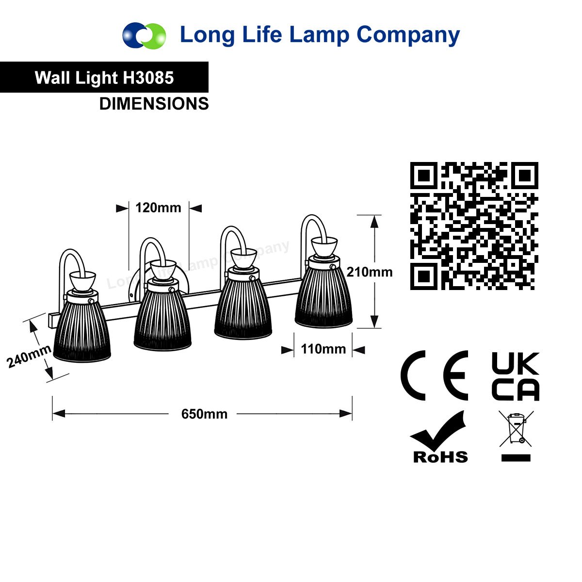 Modern Chrome Bathroom Wall Light IP44 Frosted Glass G9 5W Warm LED - Energy Light Bulbs - Free delivery on all orders