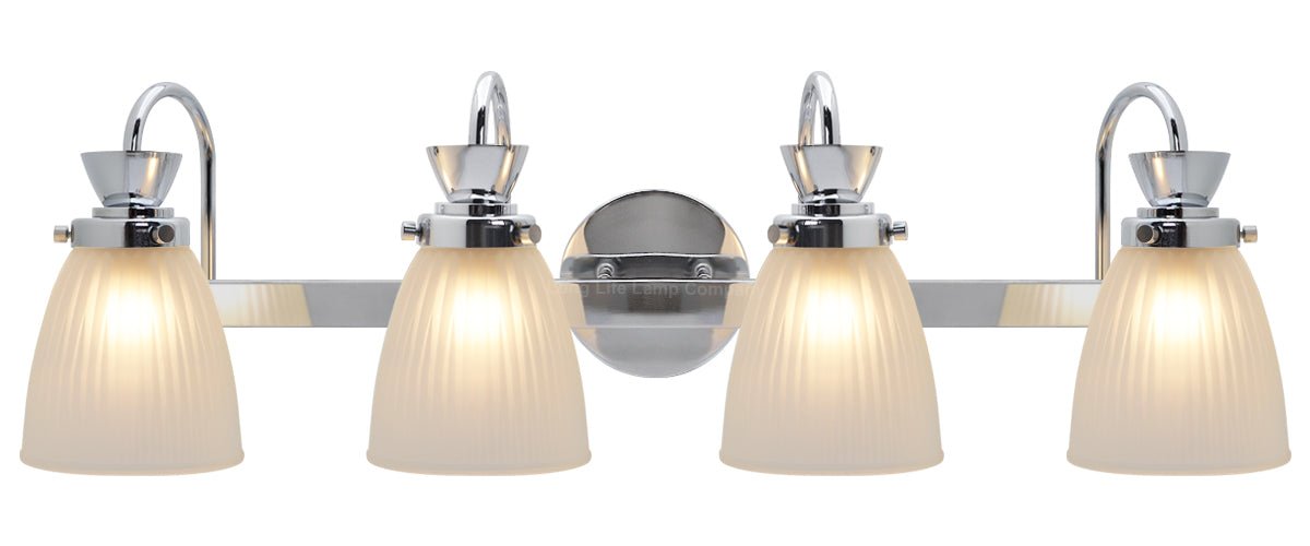 Modern Chrome Bathroom Wall Light IP44 Frosted Glass G9 5W Warm LED - Energy Light Bulbs - Free delivery on all orders