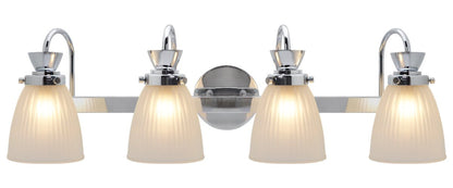 Modern Chrome Bathroom Wall Light IP44 Frosted Glass G9 5W Warm LED - Energy Light Bulbs - Free delivery on all orders