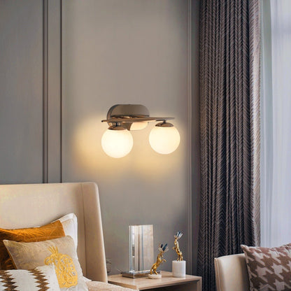 Modern Chrome Double Globe Wall Light with G9 Warm White LED - Energy Light Bulbs - Free delivery on all orders