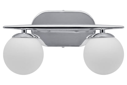 Modern Chrome Double Globe Wall Light with G9 Warm White LED - Energy Light Bulbs - Free delivery on all orders
