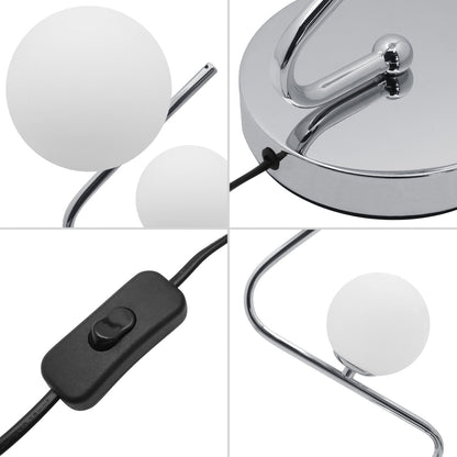 Modern Chrome Twin Opaque Frosted Glass Globe Table Lamp - Energy Light Bulbs - Free delivery on all orders