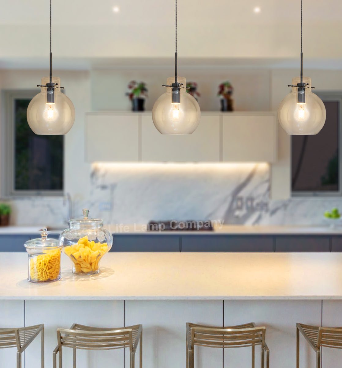 Modern Clear Glass Globe Ceiling Pendant Light Ball Lamp Shade - Energy Light Bulbs - Free delivery on all orders