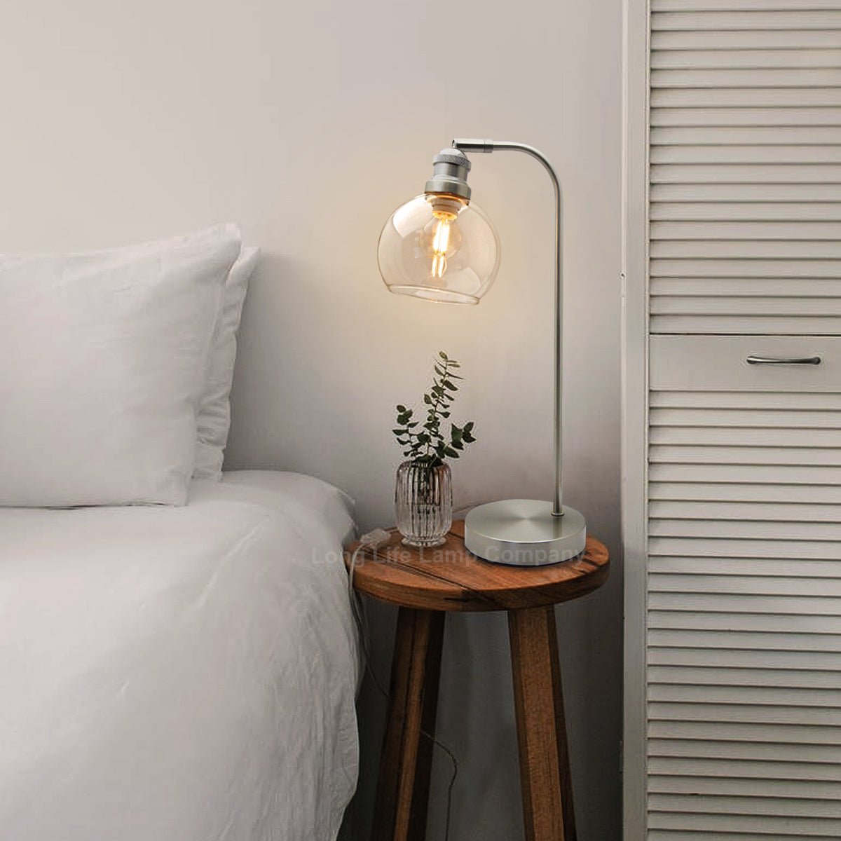 Modern Clear Glass Globe Table Lamp H3004 - Energy Light Bulbs - Free delivery on all orders