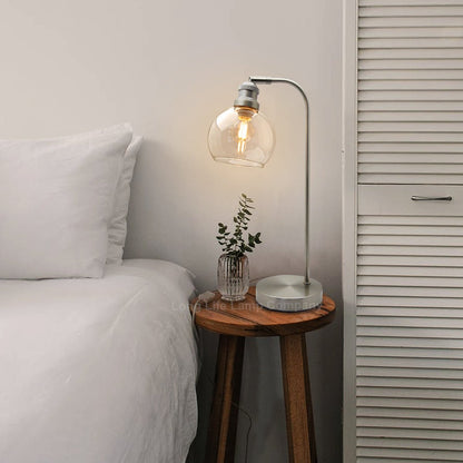 Modern Clear Glass Globe Table Lamp H3004 - Energy Light Bulbs - Free delivery on all orders
