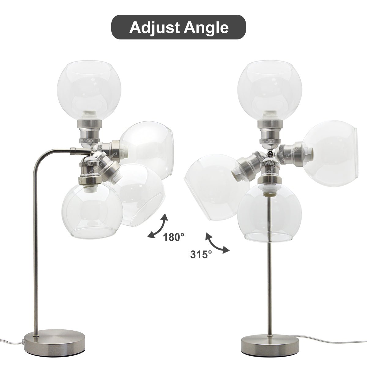 Modern Clear Glass Globe Table Lamp H3004 - Energy Light Bulbs - Free delivery on all orders