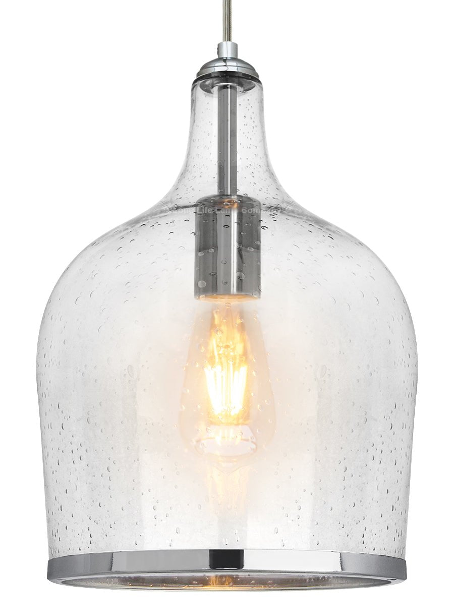 Modern Clear Transparent Glass Ceiling Pendant Shade Bell Bubble Effect - Energy Light Bulbs - Free delivery on all orders
