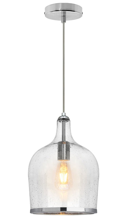 Modern Clear Transparent Glass Ceiling Pendant Shade Bell Bubble Effect - Energy Light Bulbs - Free delivery on all orders