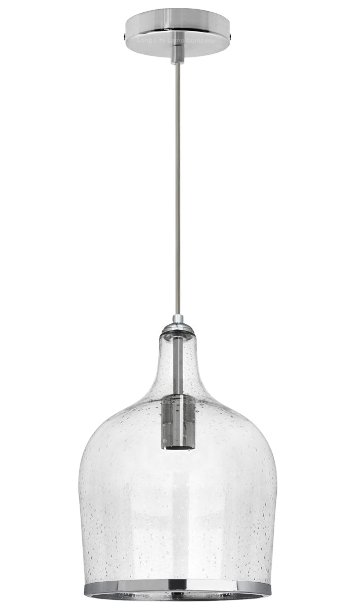 Modern Clear Transparent Glass Ceiling Pendant Shade Bell Bubble Effect - Energy Light Bulbs - Free delivery on all orders