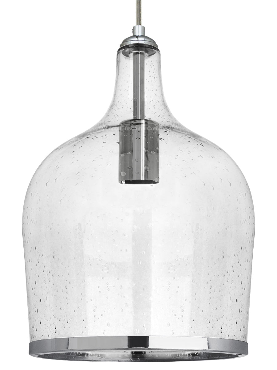 Modern Clear Transparent Glass Ceiling Pendant Shade Bell Bubble Effect - Energy Light Bulbs - Free delivery on all orders