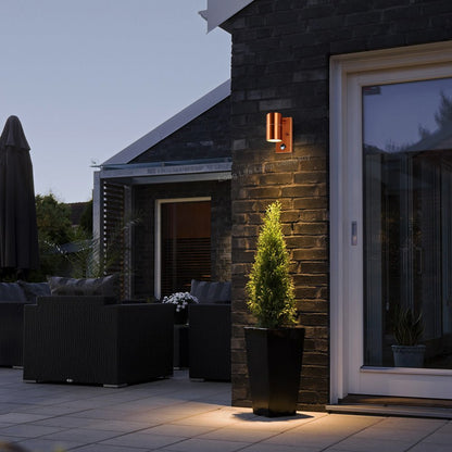 Modern Copper Outdoor Wall Light PIR Movement Sensor Detector IP65 - Energy Light Bulbs - Free delivery on all orders