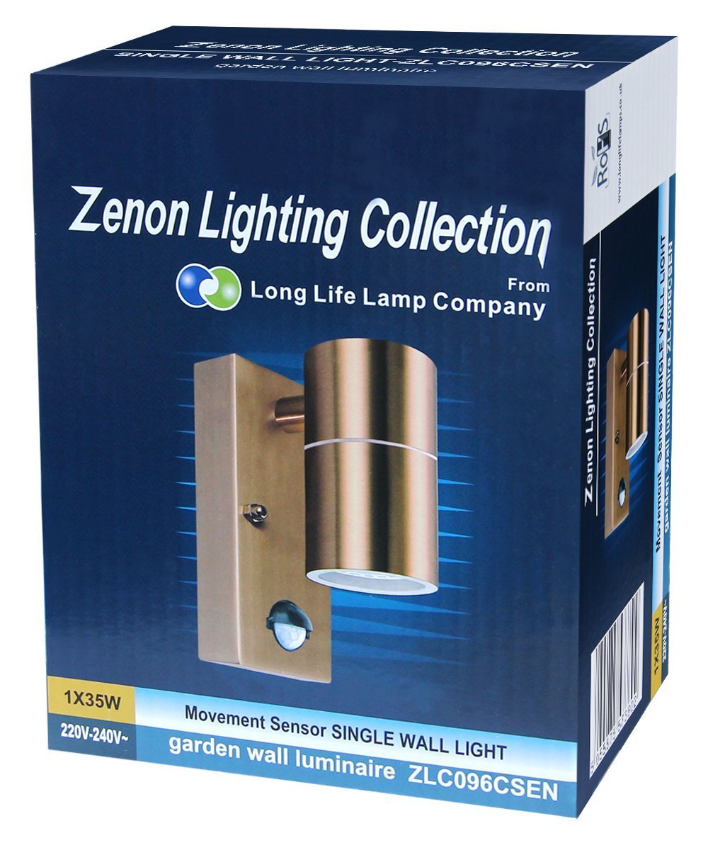 Modern Copper Outdoor Wall Light PIR Movement Sensor Detector IP65 - Energy Light Bulbs - Free delivery on all orders