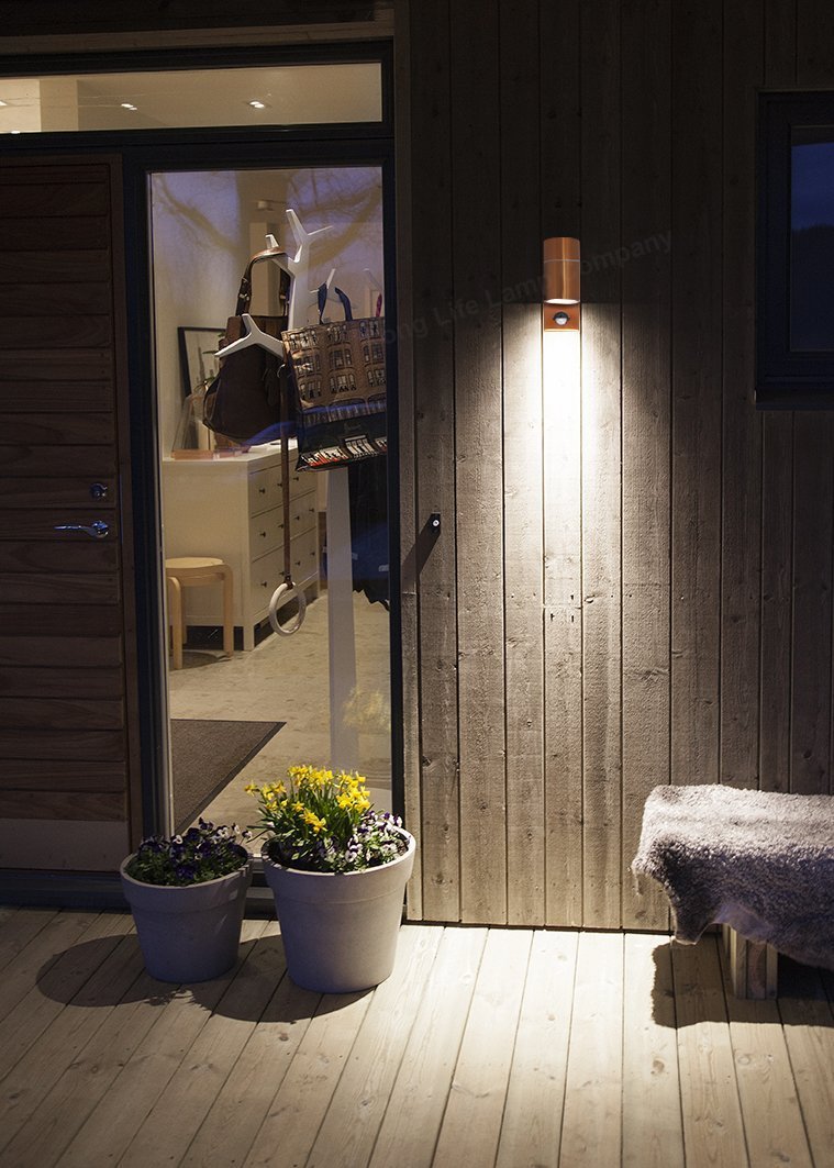 Modern Copper Outdoor Wall Light PIR Movement Sensor Detector IP65 - Energy Light Bulbs - Free delivery on all orders
