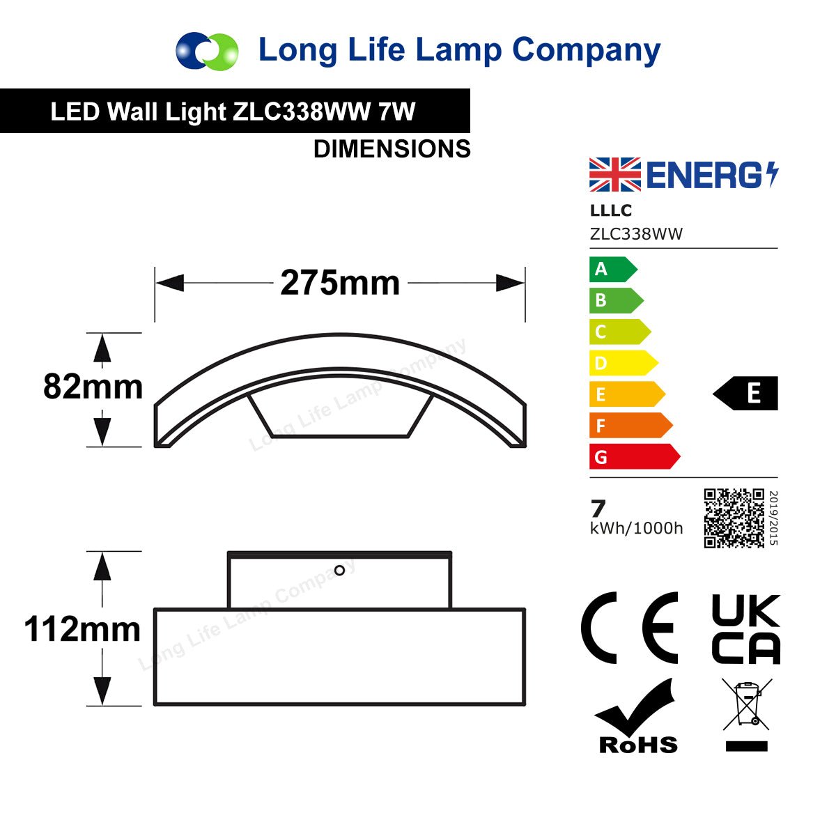 Modern Curved 7W LED Outdoor Wall Light Warm White - Energy Light Bulbs - Free delivery on all orders