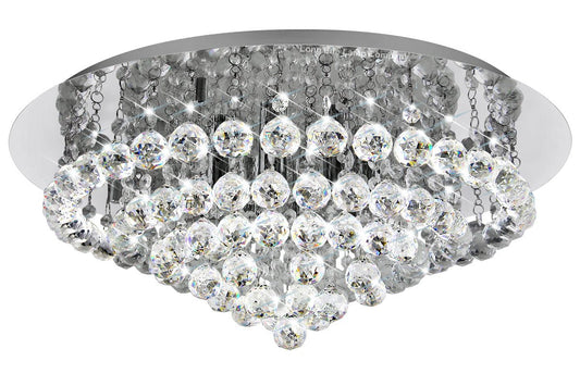 Modern Decor Round Crystal Chandelier Ceiling Light Reflective Silver Base - Energy Light Bulbs - Free delivery on all orders