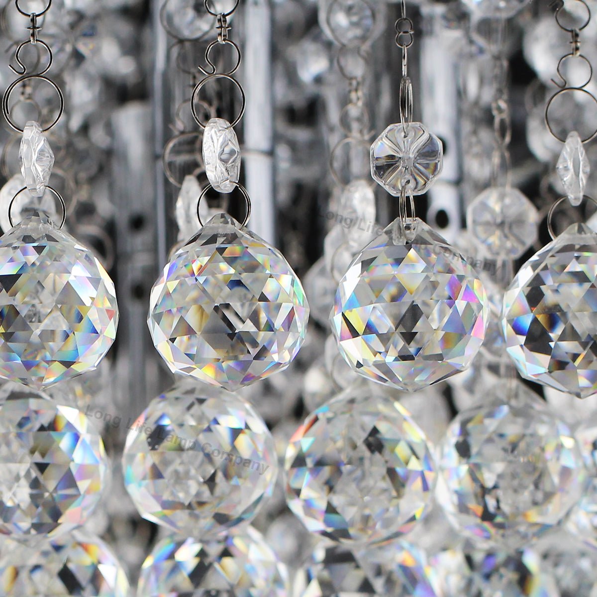 Modern Decor Round Crystal Chandelier Ceiling Light Reflective Silver Base - Energy Light Bulbs - Free delivery on all orders