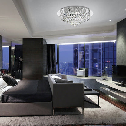 Modern Decor Round Crystal Chandelier Ceiling Light Reflective Silver Base - Energy Light Bulbs - Free delivery on all orders
