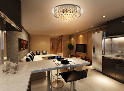 Modern Decor Round Crystal Chandelier Ceiling Light Reflective Silver Base - Energy Light Bulbs - Free delivery on all orders