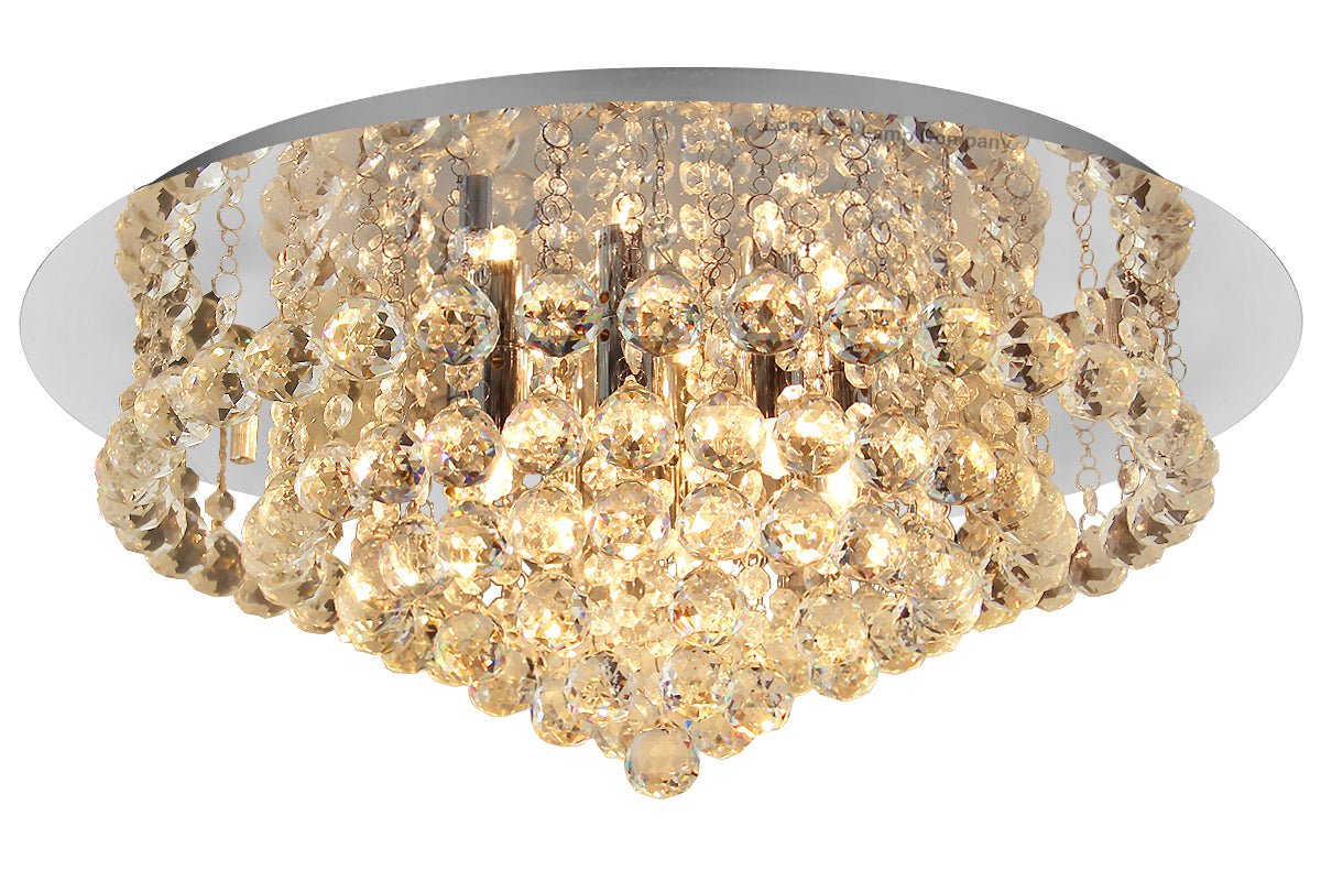 Modern Decor Round Crystal Chandelier Ceiling Light Reflective Silver Base - Energy Light Bulbs - Free delivery on all orders