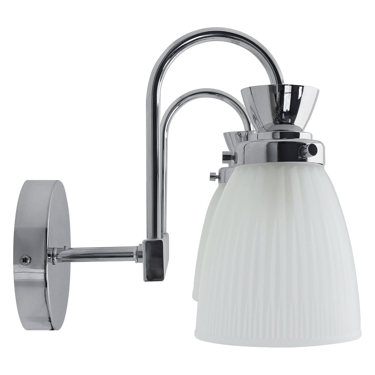 Modern Double Bathroom Wall Light Chrome IP44 Frosted Glass With G9 LED 5w Warm White - Energy Light Bulbs - Free delivery on all orders