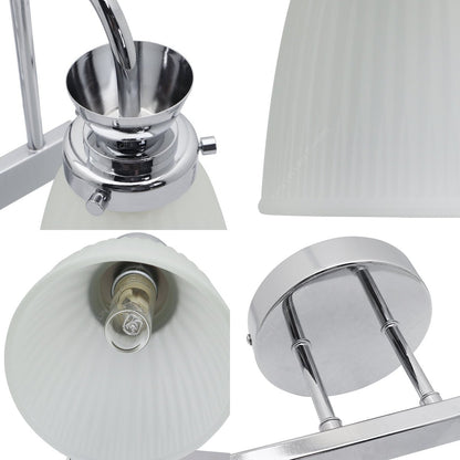 Modern Double Bathroom Wall Light Chrome IP44 Frosted Glass With G9 LED 5w Warm White - Energy Light Bulbs - Free delivery on all orders