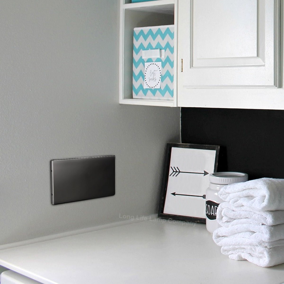 Modern Double Black Nickel Wall Blanking Plate Scewless Finish N402GME - Energy Light Bulbs - Free delivery on all orders
