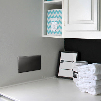 Modern Double Black Nickel Wall Blanking Plate Scewless Finish N402GME - Energy Light Bulbs - Free delivery on all orders