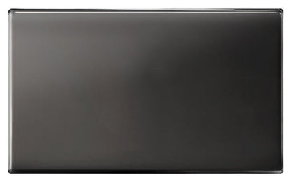 Modern Double Black Nickel Wall Blanking Plate Scewless Finish N402GME - Energy Light Bulbs - Free delivery on all orders