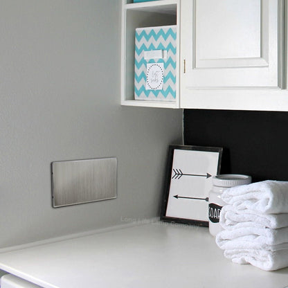 Modern Double Gloss Brush Chrome Wall Blanking Plate Screwless Finish - Energy Light Bulbs - Free delivery on all orders