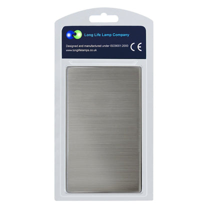 Modern Double Gloss Brush Chrome Wall Blanking Plate Screwless Finish - Energy Light Bulbs - Free delivery on all orders