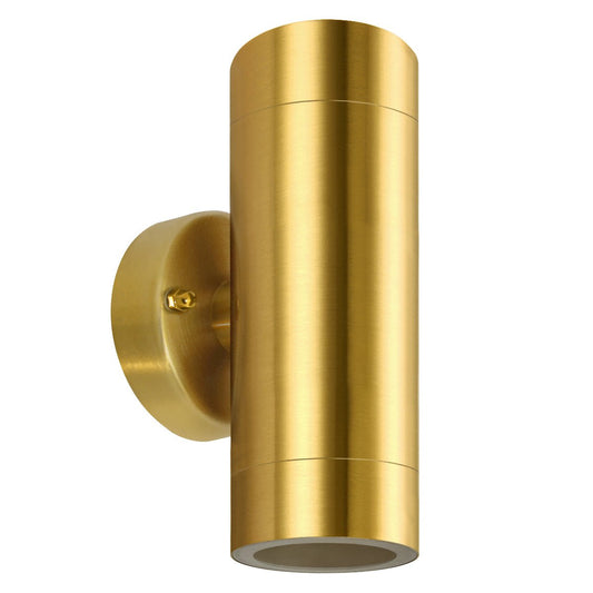 IP65 Double Outdoor Wall Light Brass LED GU10 - Energy Light Bulbs - Free delivery on all orders