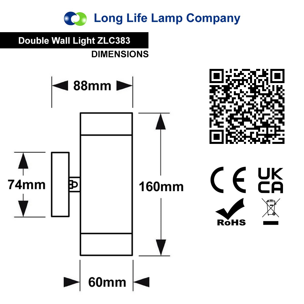 IP65 Double Outdoor Wall Light Brass LED GU10 - Energy Light Bulbs - Free delivery on all orders