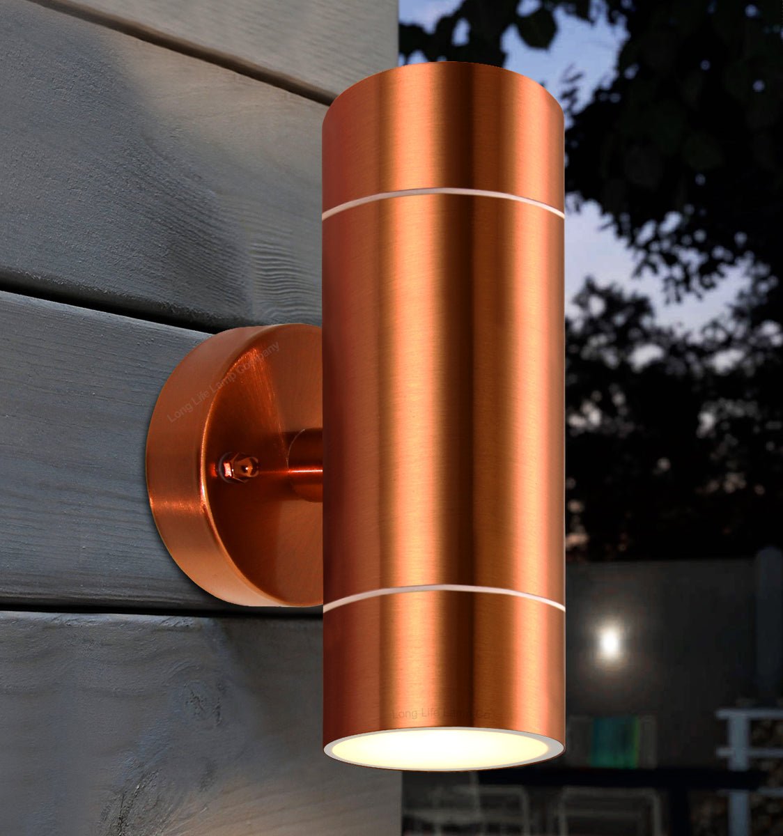 Modern Double Outdoor Wall Light Stainless Steel Copper IP65 - Energy Light Bulbs - Free delivery on all orders