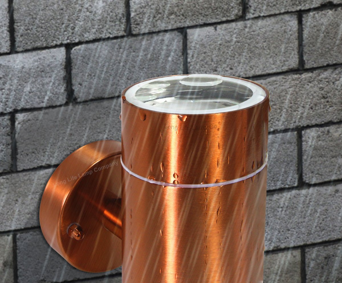 Modern Double Outdoor Wall Light Stainless Steel Copper IP65 - Energy Light Bulbs - Free delivery on all orders