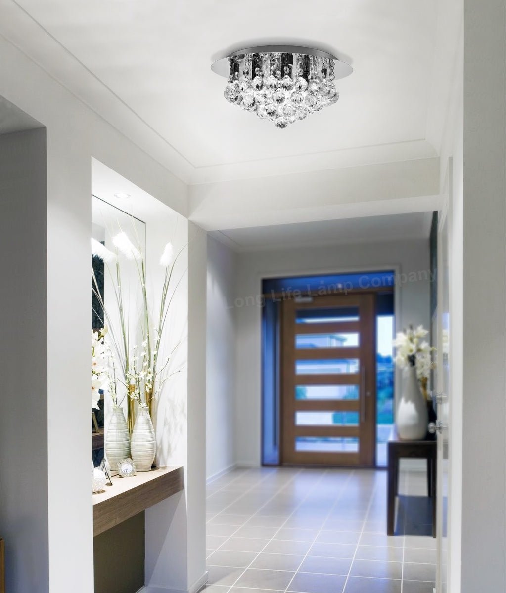 Modern Elegant Round Chandelier Ceiling Light Crystal Droplets - Energy Light Bulbs - Free delivery on all orders