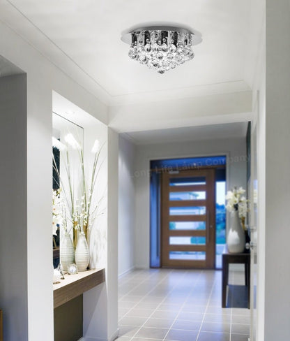 Modern Elegant Round Chandelier Ceiling Light Crystal Droplets - Energy Light Bulbs - Free delivery on all orders